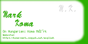 mark koma business card